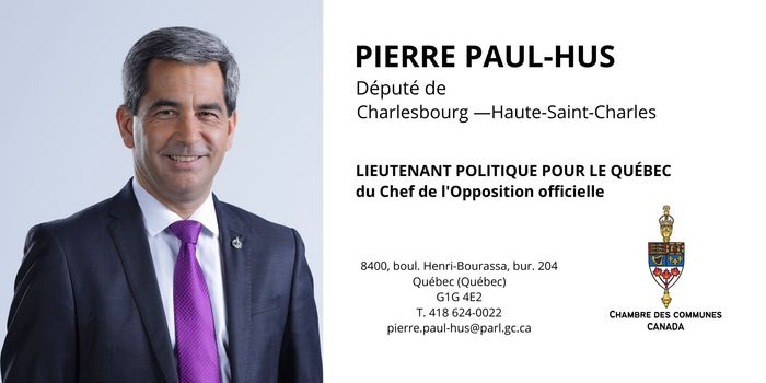 Pierre Paul-Hus - Débuté fédéral de Charlesboug - Haute-Saint-Charles